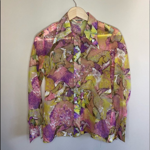 Vintage Lady Manhattan 70s Psychedelic Shirt - Picture 2 of 11